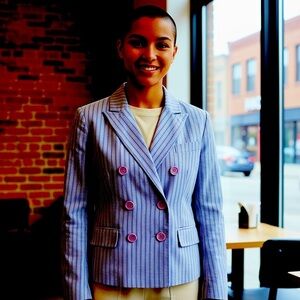 Marc Jacobs Fully Lined Striped Jacket